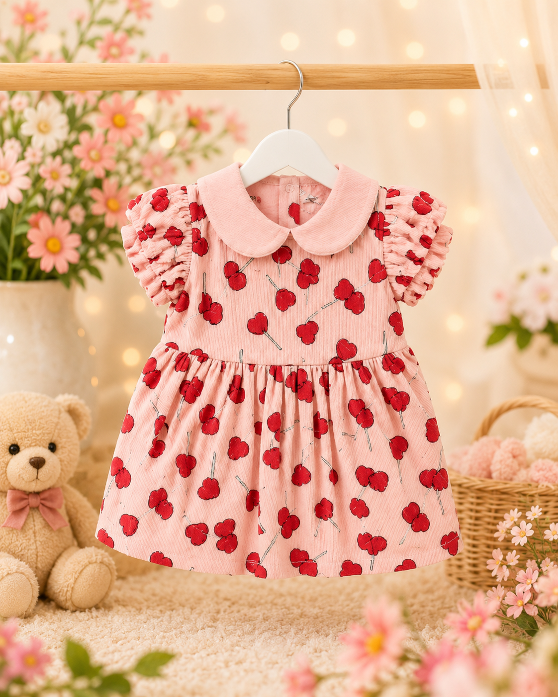 Cherry Blossom Knitted Cotton Dress