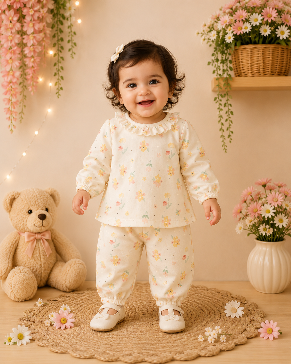 🌼 Newborn Floral Cotton Co-ord Set
