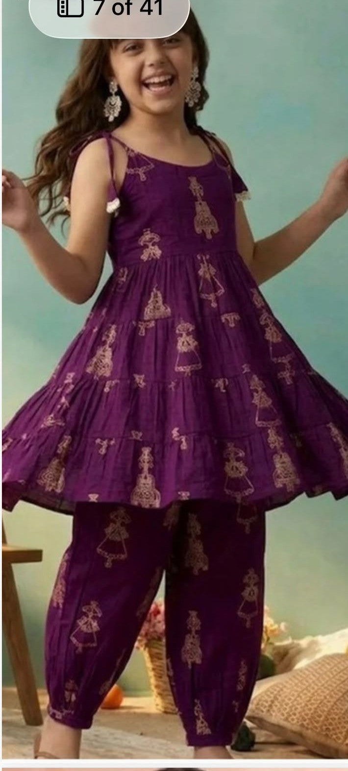 Royal Purple Spaghetti Tunic & Afghan Pant Set 💜✨ | Whimsy Wardrobe
