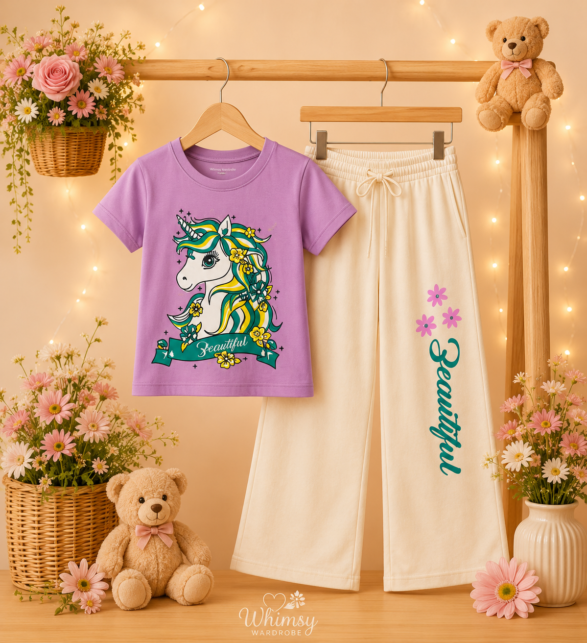 Unicorn Graphic Girls Co-ord Set