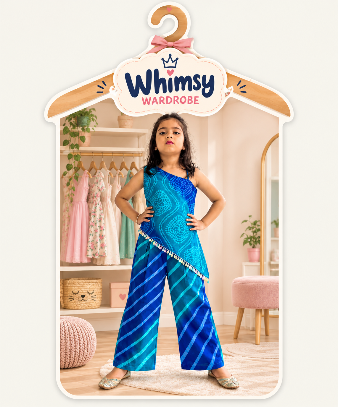 Ocean Blue Bandhani Co-ord Set 💙