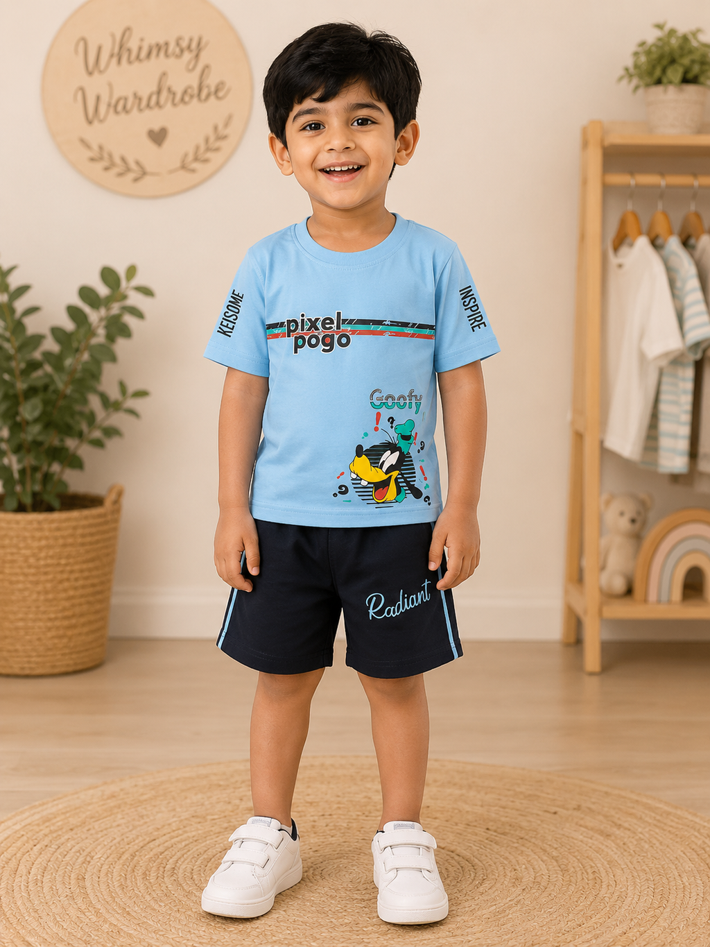 Cool Blue Graphic T-Shirt & Shorts Set 💙