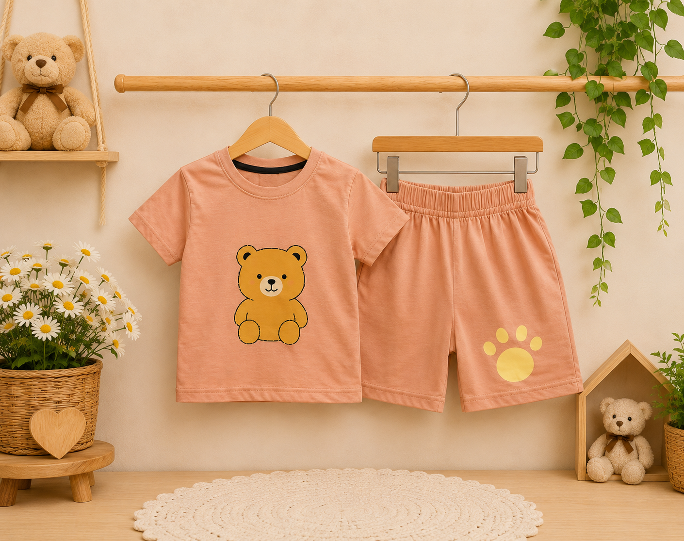 🧸 Bear Print Cotton Co-ord Set