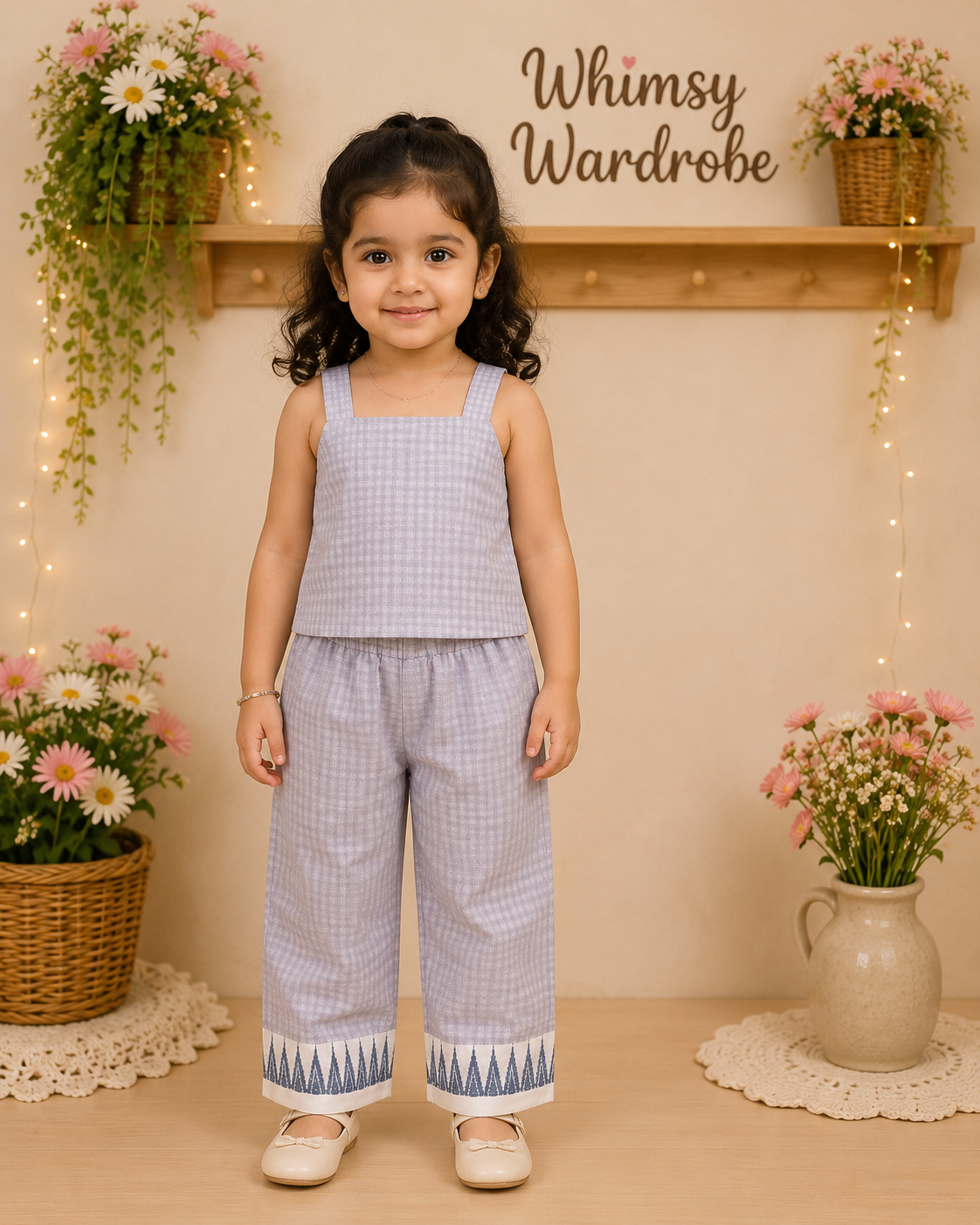 Grey Checked Cotton Co-ord Set
