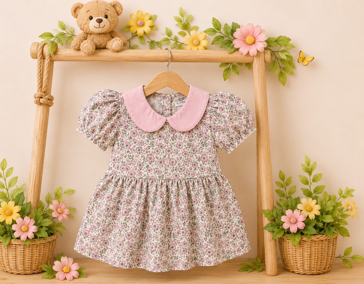 Vintage Blossom Cotton Dress