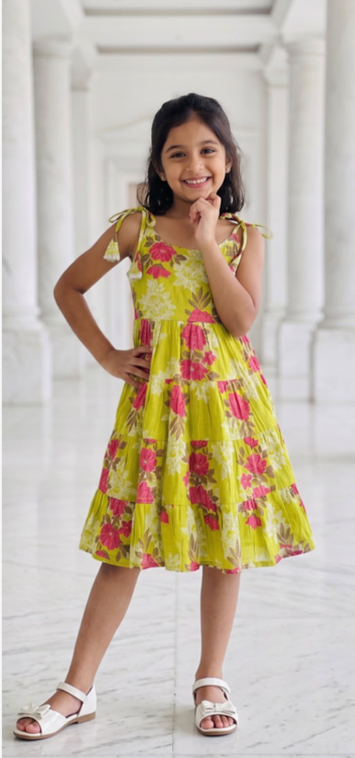 Sunshine Bloom Floral Dress 🌸💚 | Whimsy Wardrobe