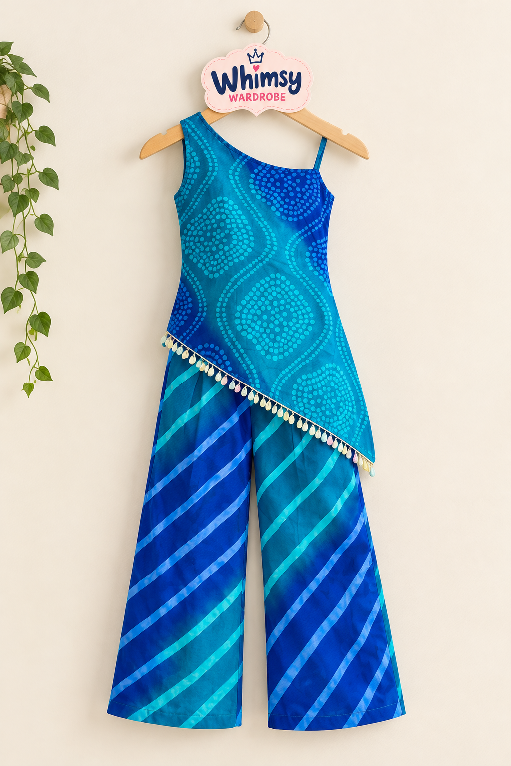 Ocean Blue Bandhani Co-ord Set 💙
