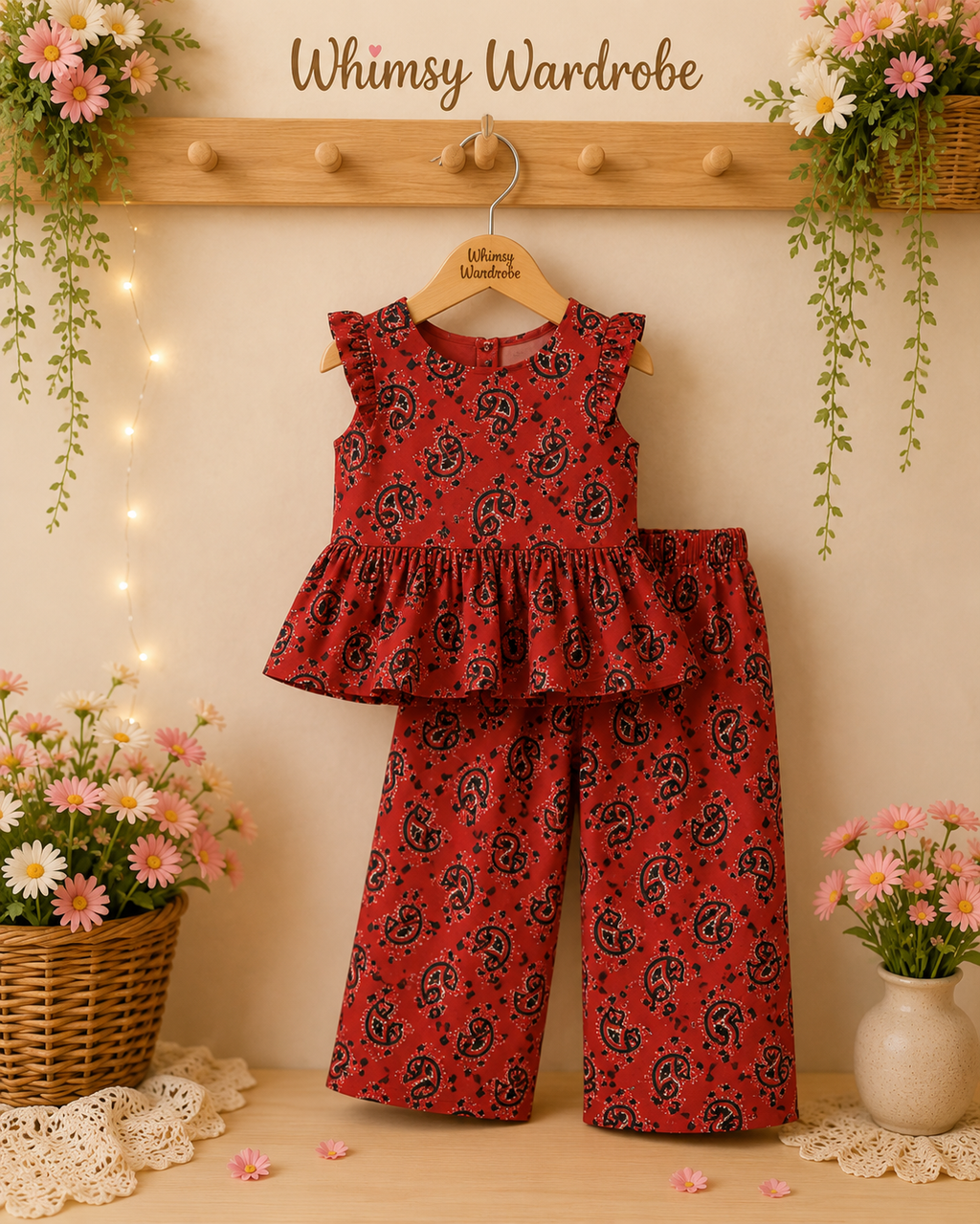 Floral Peplum Top & Pant Set
