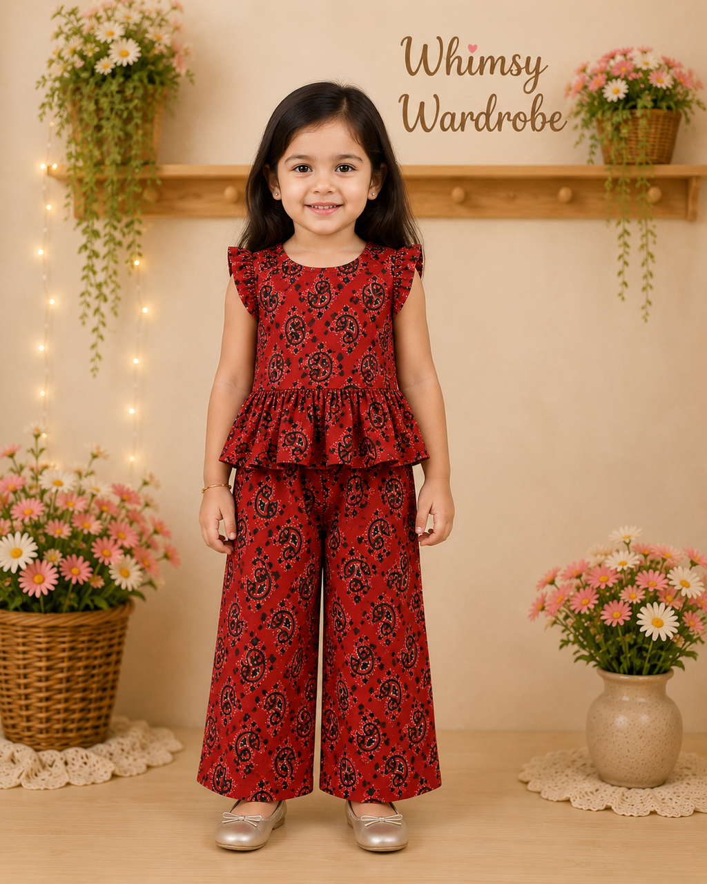 Floral Peplum Top & Pant Set