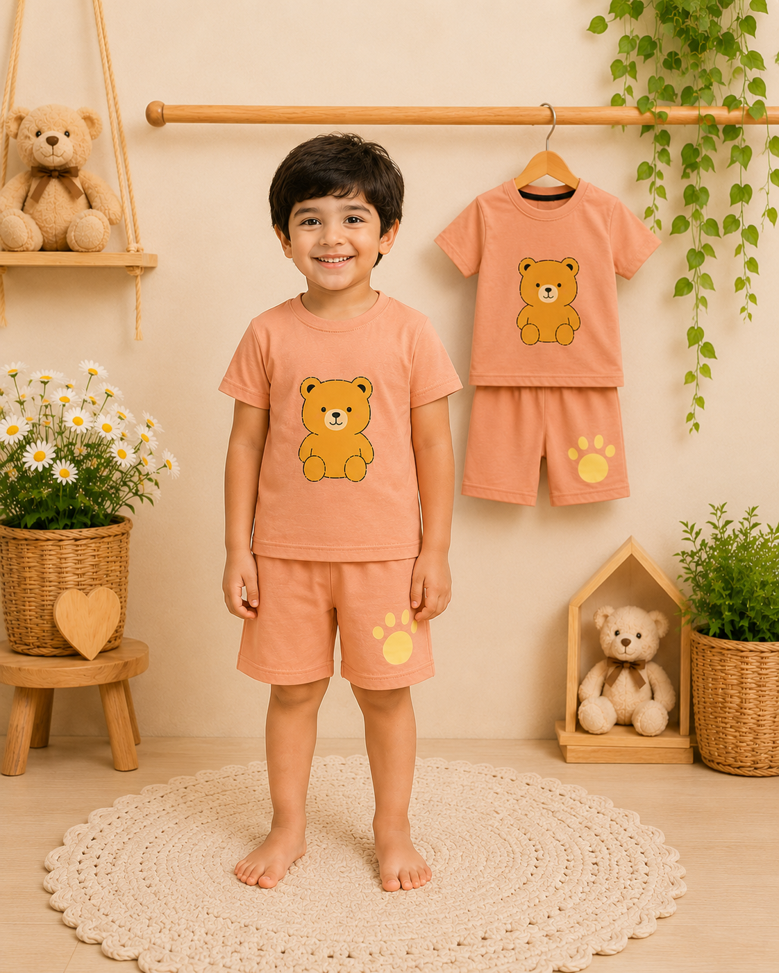🧸 Bear Print Cotton Co-ord Set