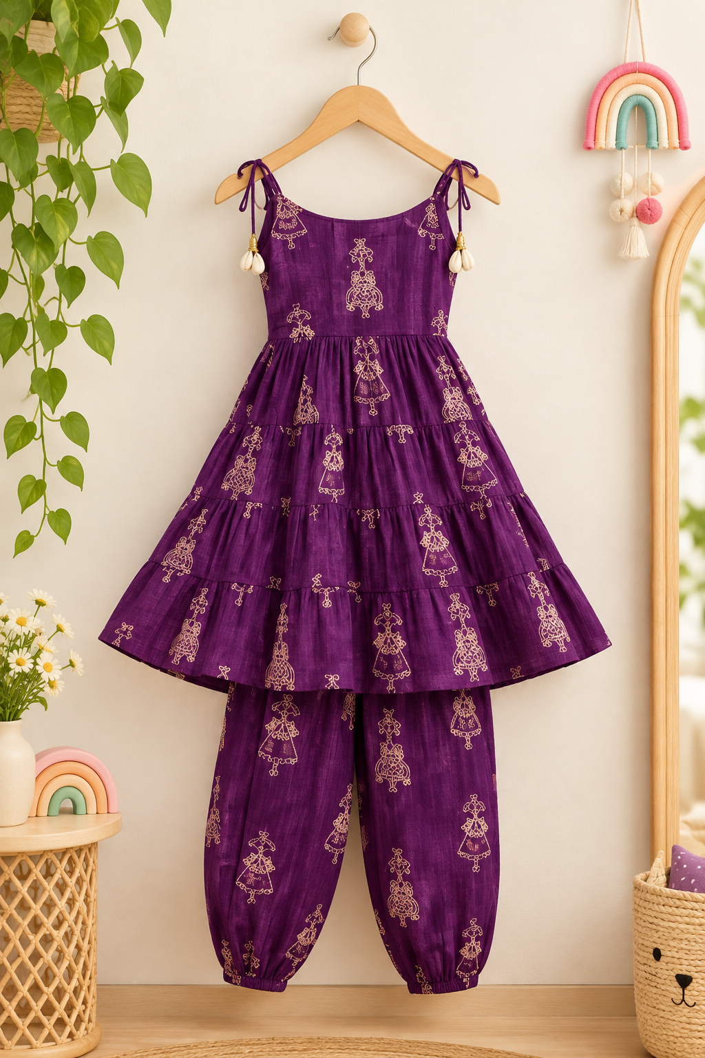 Royal Purple Spaghetti Tunic & Afghan Pant Set 💜✨ | Whimsy Wardrobe